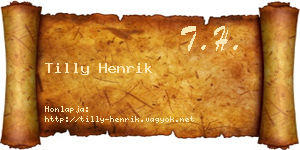 Tilly Henrik névjegykártya